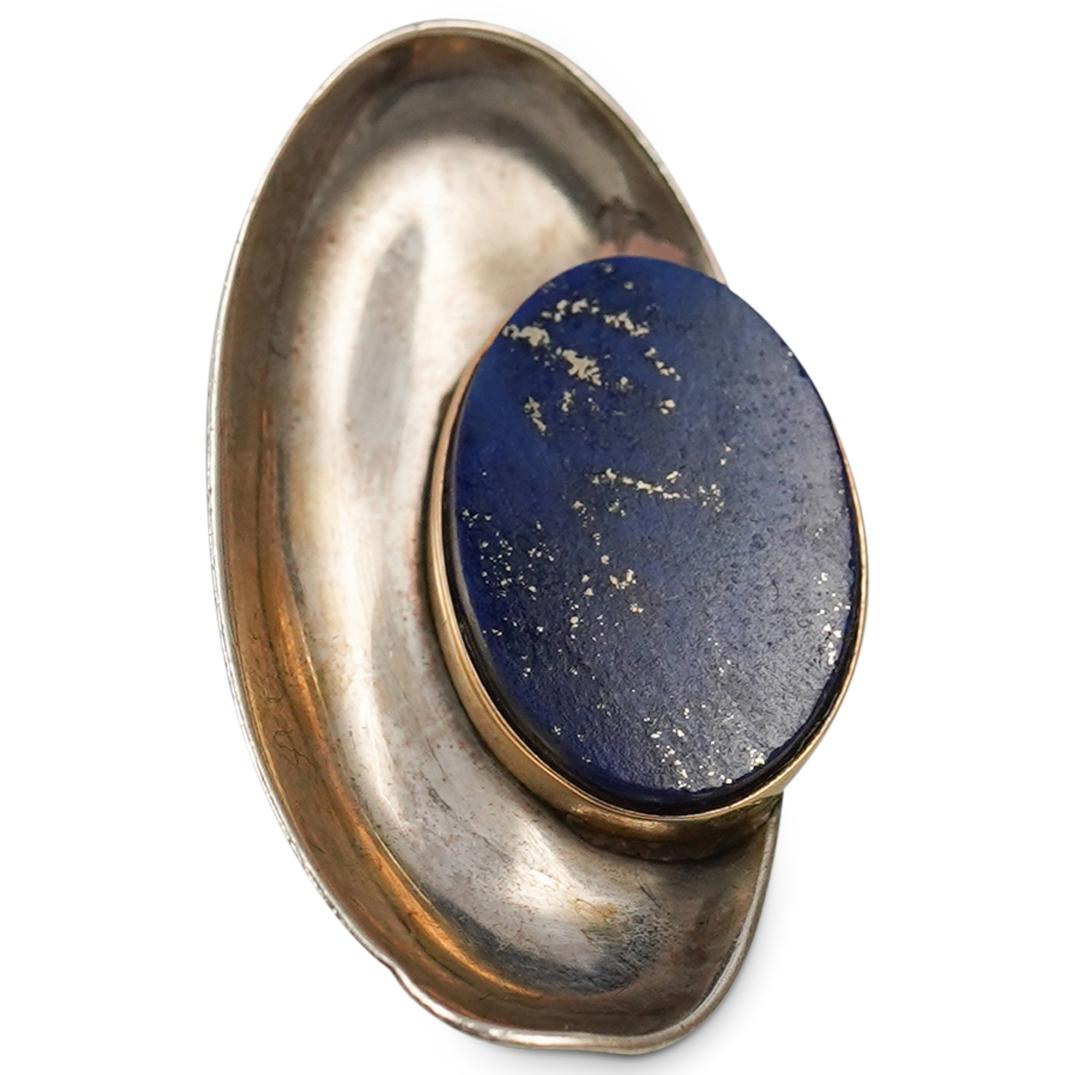 Sterling & 14K Gold Lapis Lazuli Designer Ring (1 of 4)