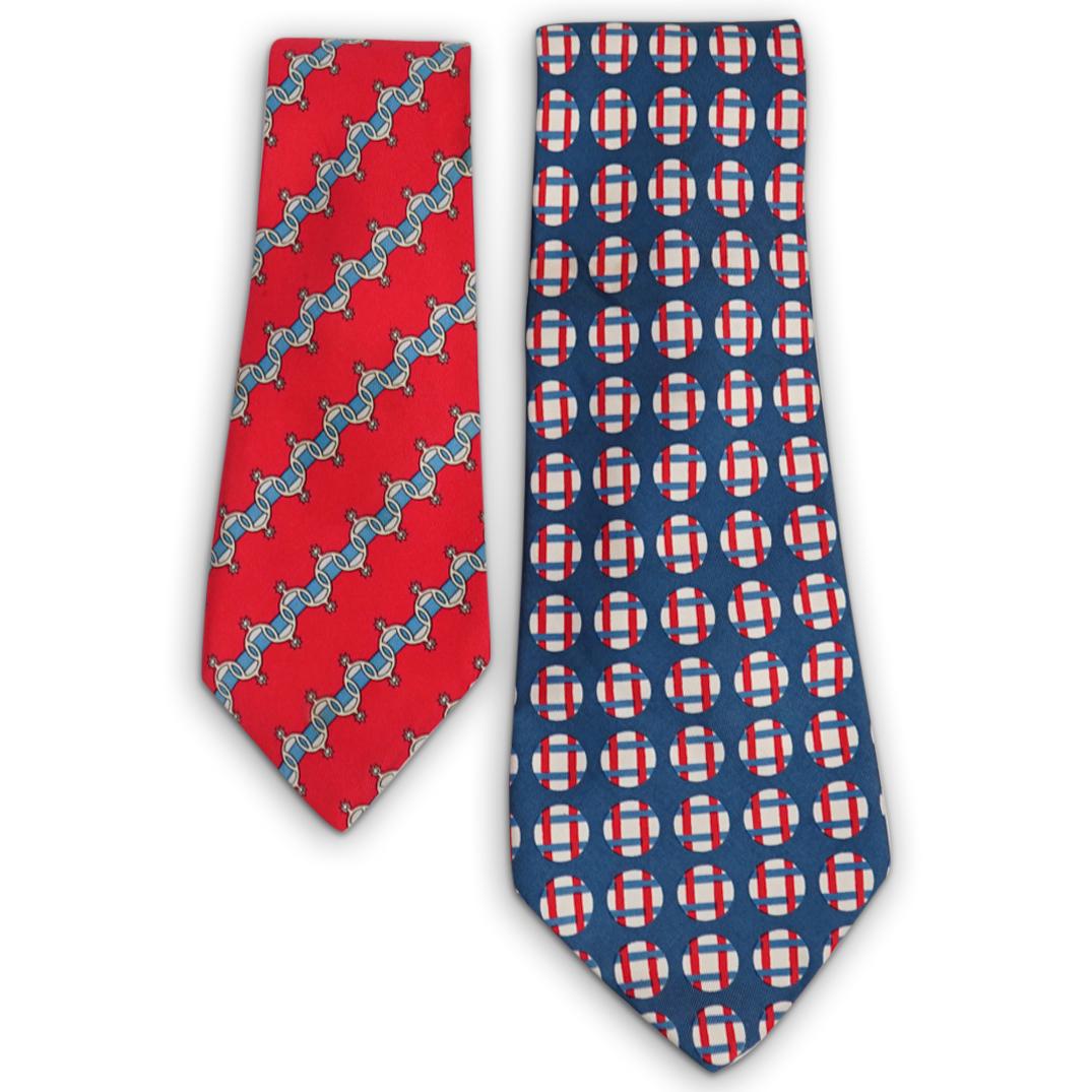 (2 Pc) Vintage Hermes Silk Ties (1 of 4)