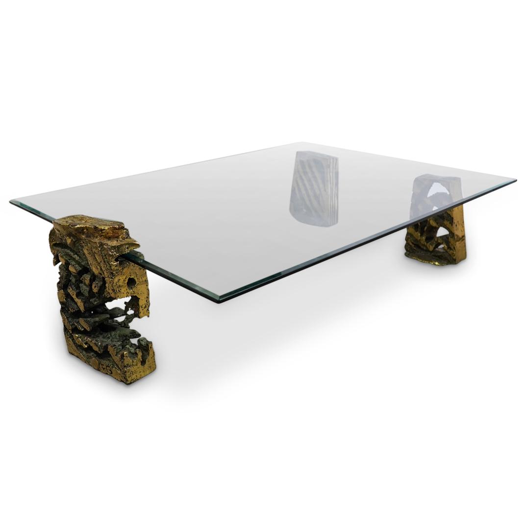 "FG" Bronze & Glass Designer Coffee Table (1 of 9)