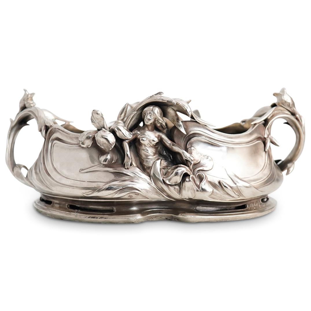 A. Perron Art Nouveau Silver Plated Planter (1 of 6)
