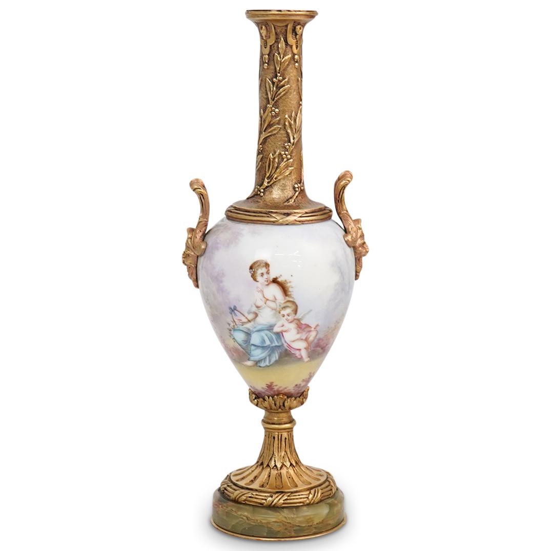 French Gilt Bronze Mounted Bud Vase (1 of 7)