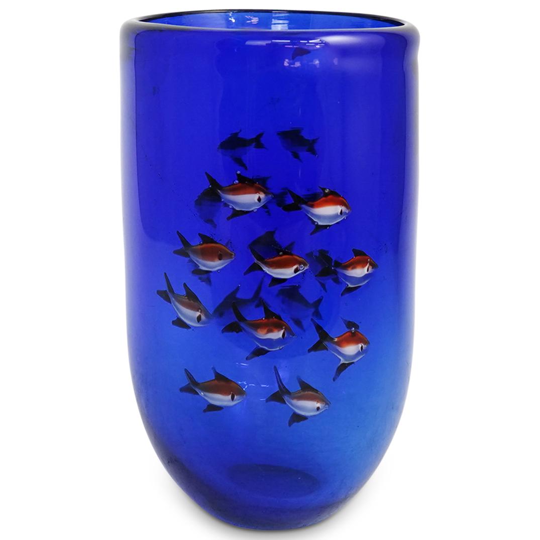 Murano Fish Aquarium Art Glass Vase (1 of 7)