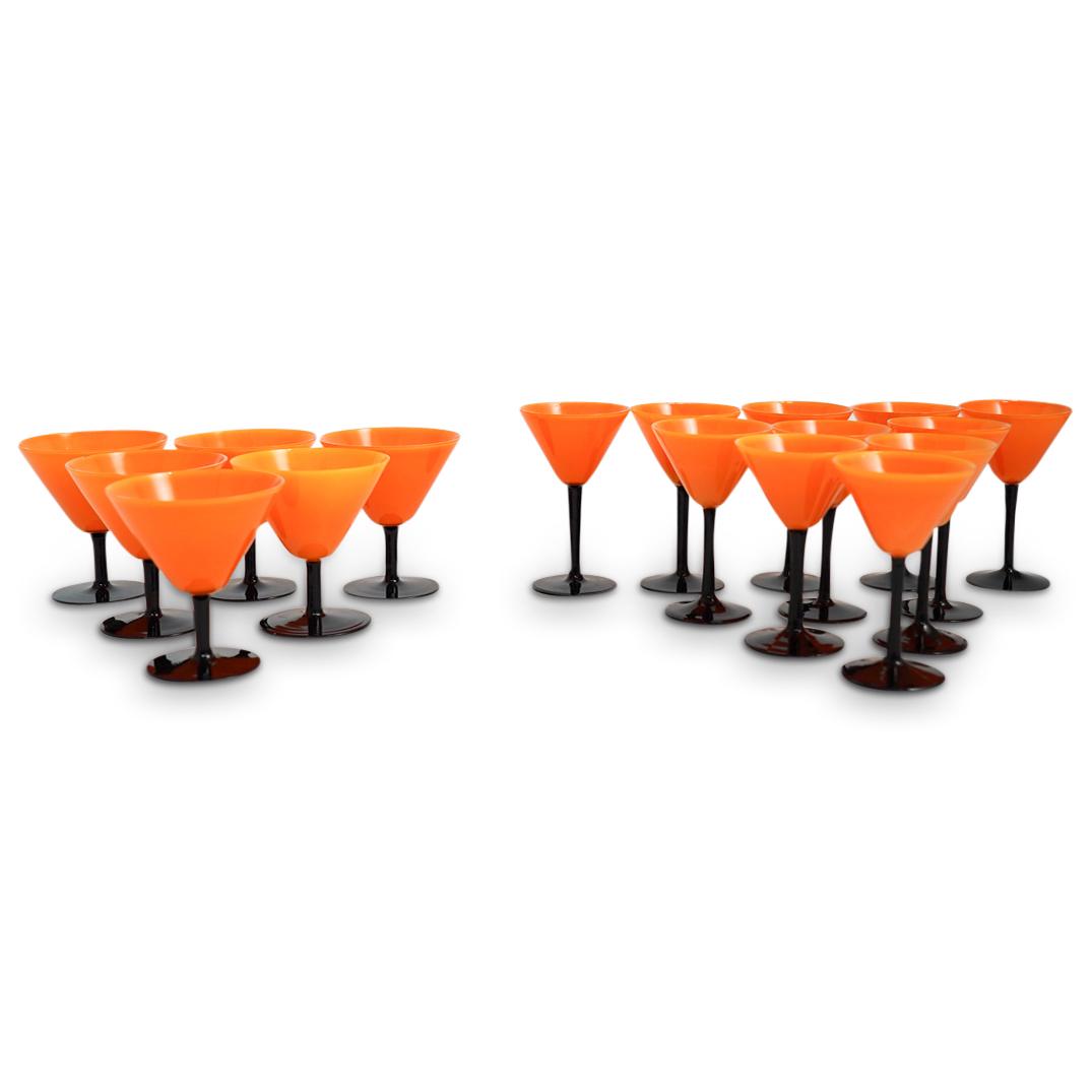 (17Pc) Black & Yellow Stemware Set (1 of 5)