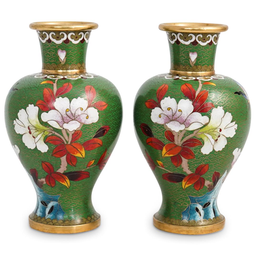 Pair of Chinese Cloisonne Vases (1 of 7)