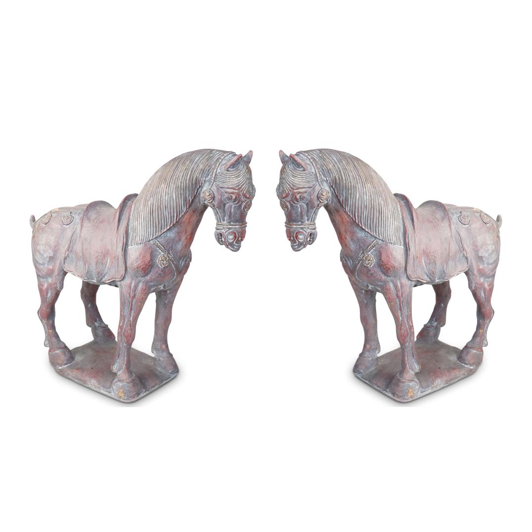 Pair of Tang Style Horses (1 of 8)