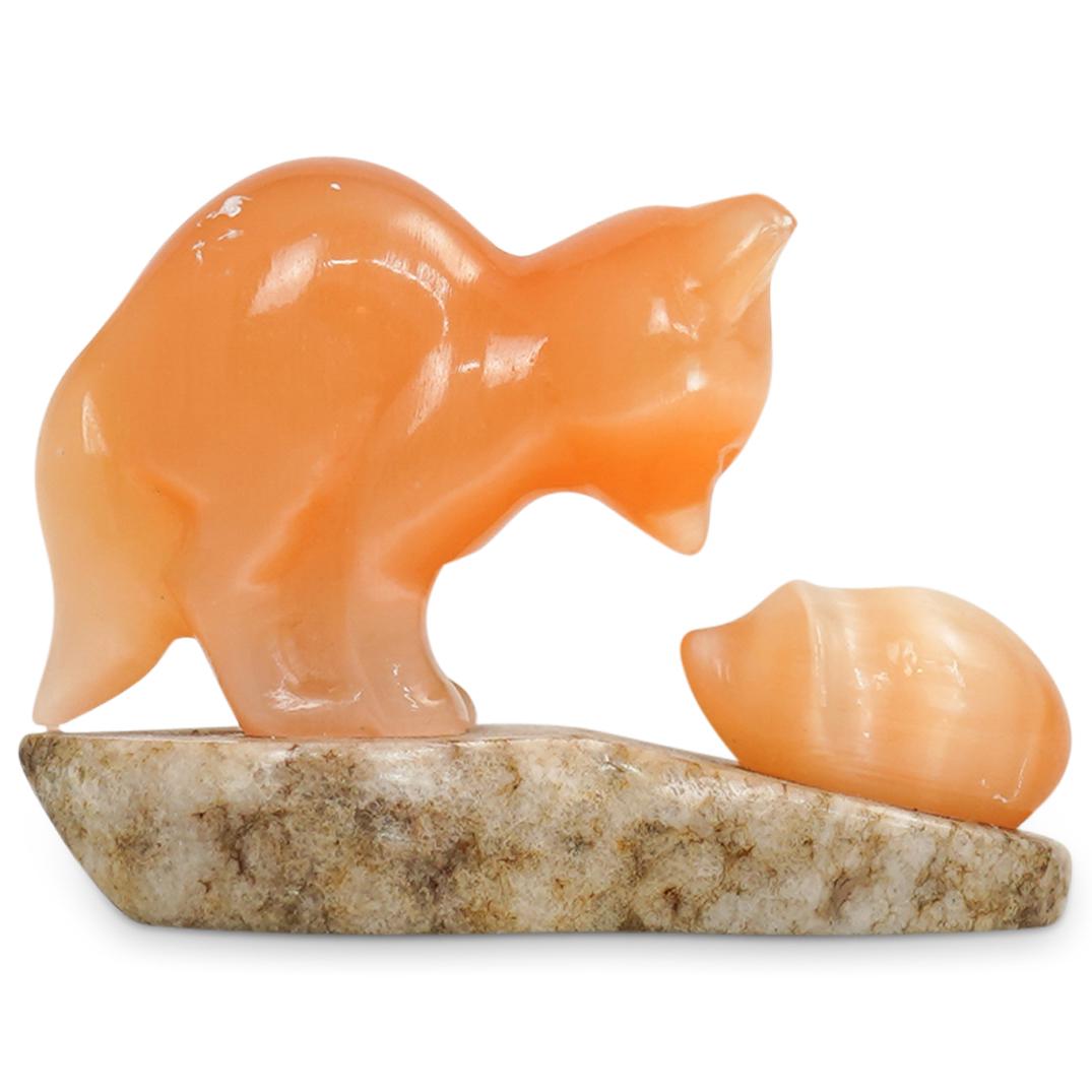 Cats Eye Carved Fox & Hedgehog (1 of 2)