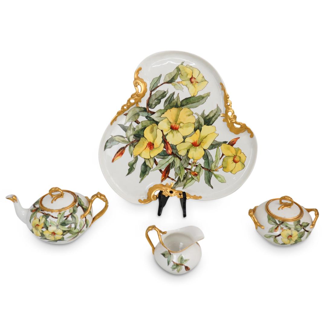 (4 Pc) J.P. Limoges Porcelain Tea Set (1 of 5)