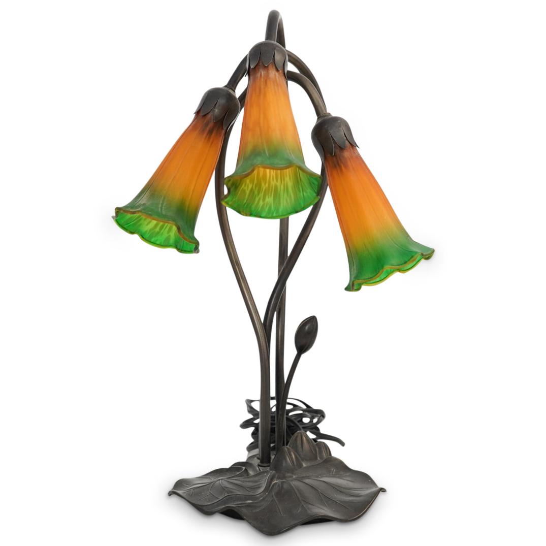 Tiffany Style Trumpet Lamp (1 of 4)
