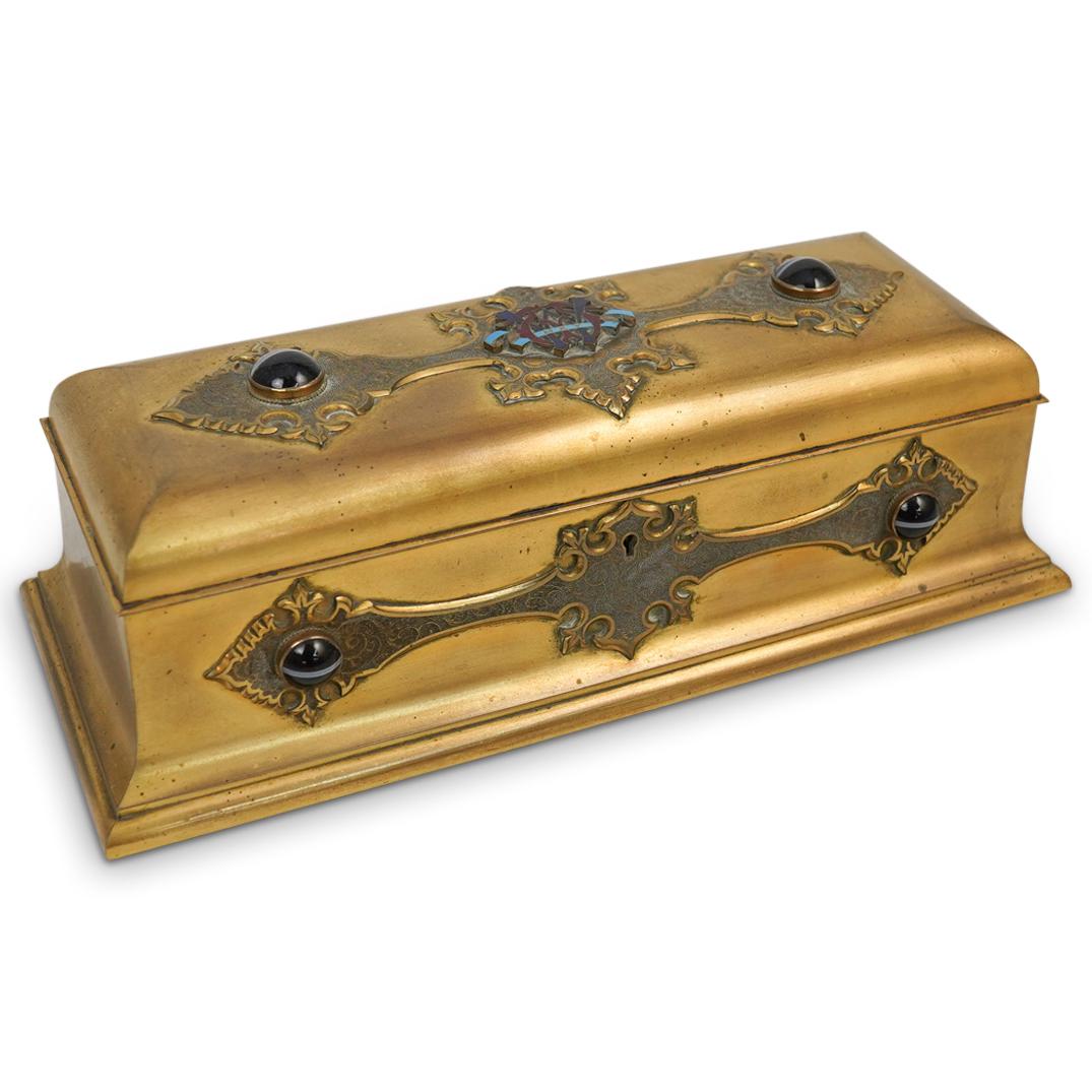 Italian Inlay and Brass Casket Box (1 of 6)