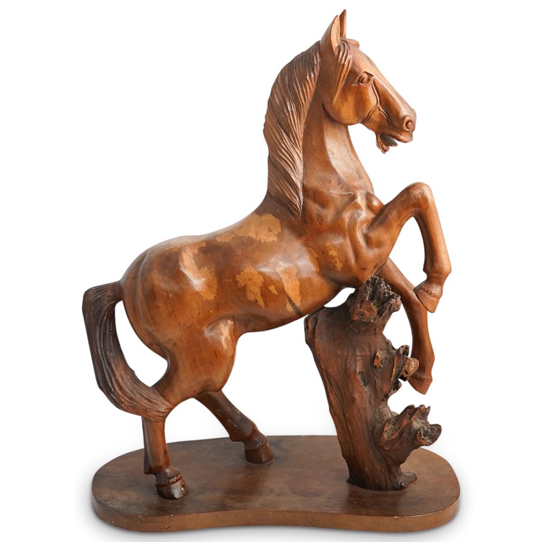 Hand Carved Wooden Horse Statue (1 of 7)