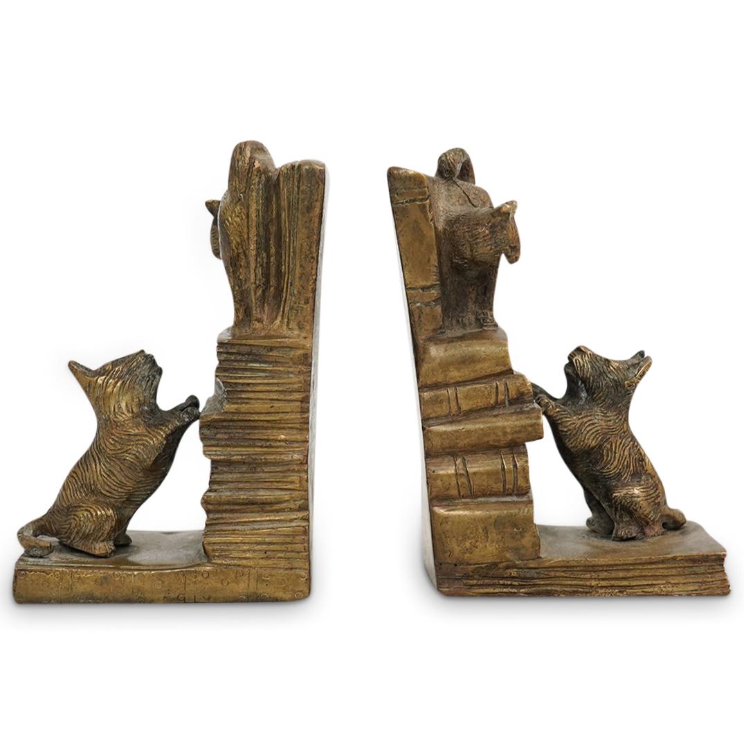 (2 Pc) Figural Cat and Dog Bookends (1 of 4)