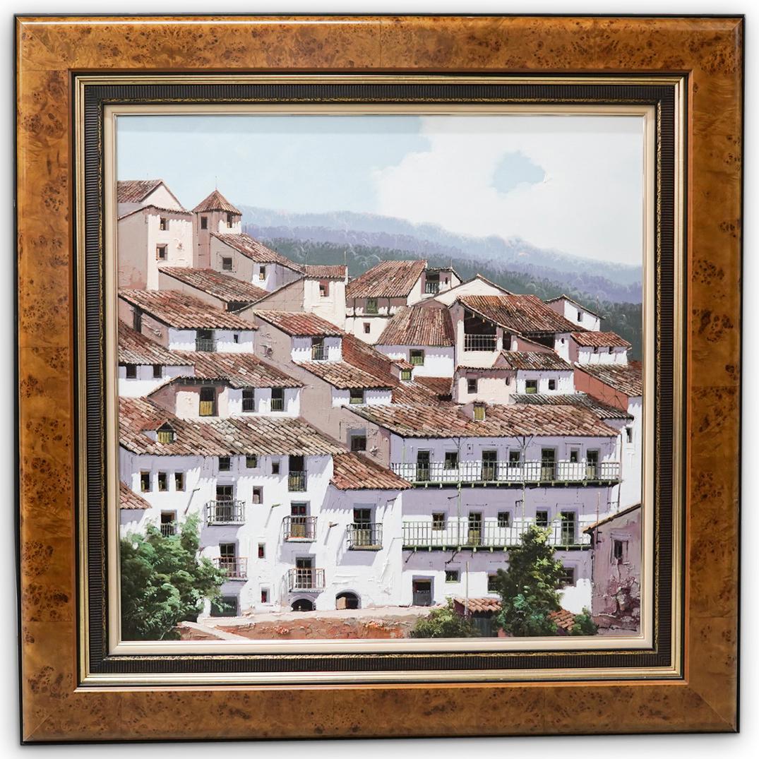 Jose Barbera (Spanish, 1945-2005) Pueblo Oil On Canvas (1 of 6)