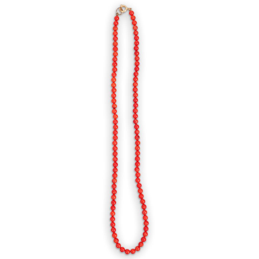 Red Coral Beaded Necklace (1 of 2)