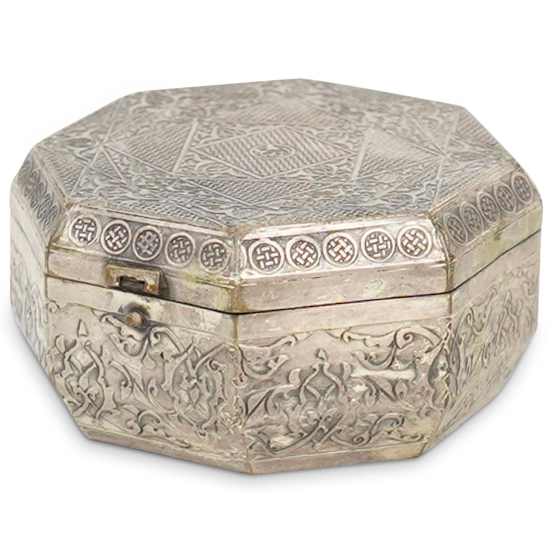 Antique Silver Plated Brass Jewelry Box (1 of 4)