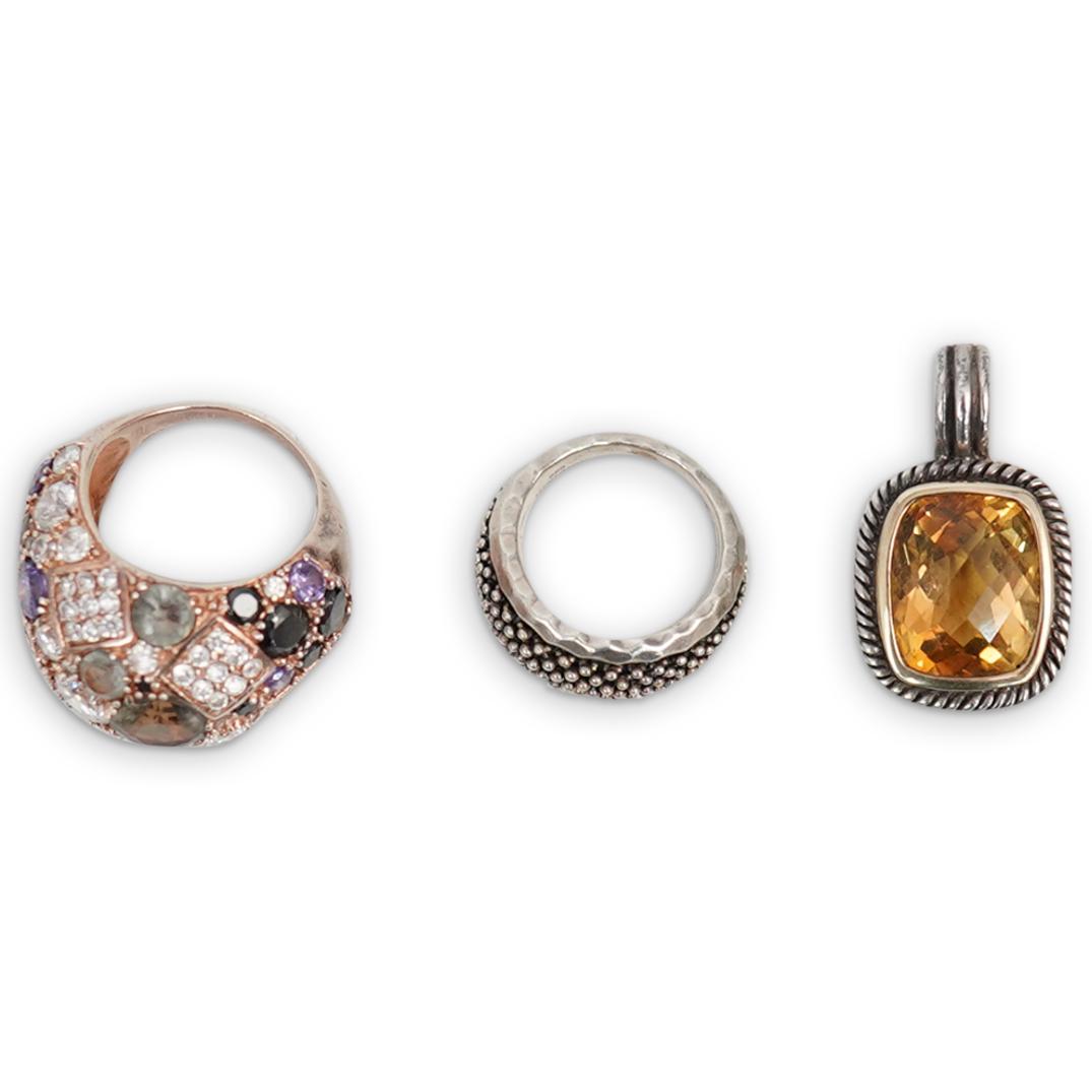 (3 Pc) Sterling Silver Ring & Pendant Grouping Set (1 of 7)