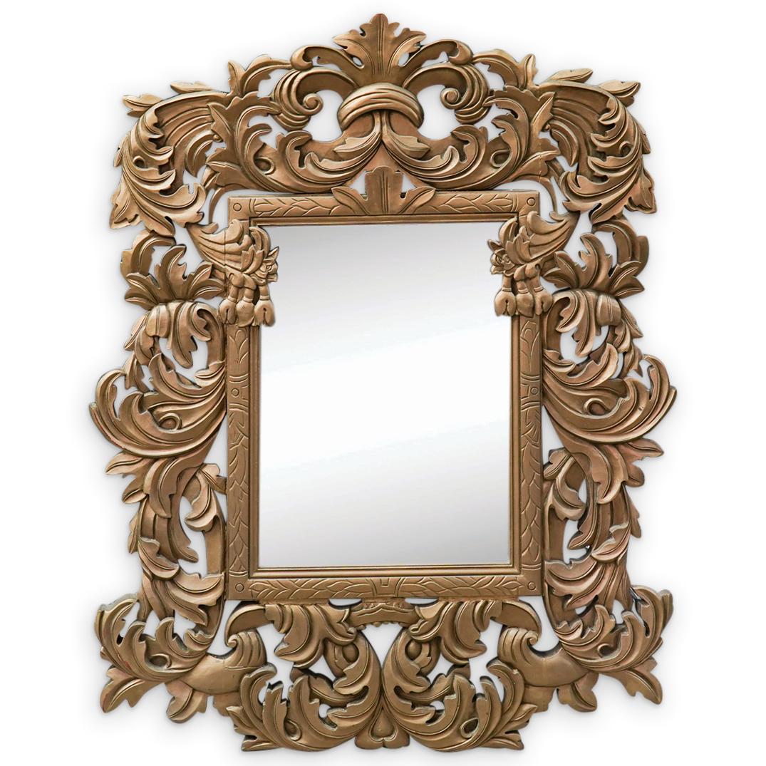 Contemporary Carved Wood Mirror (1 of 7)