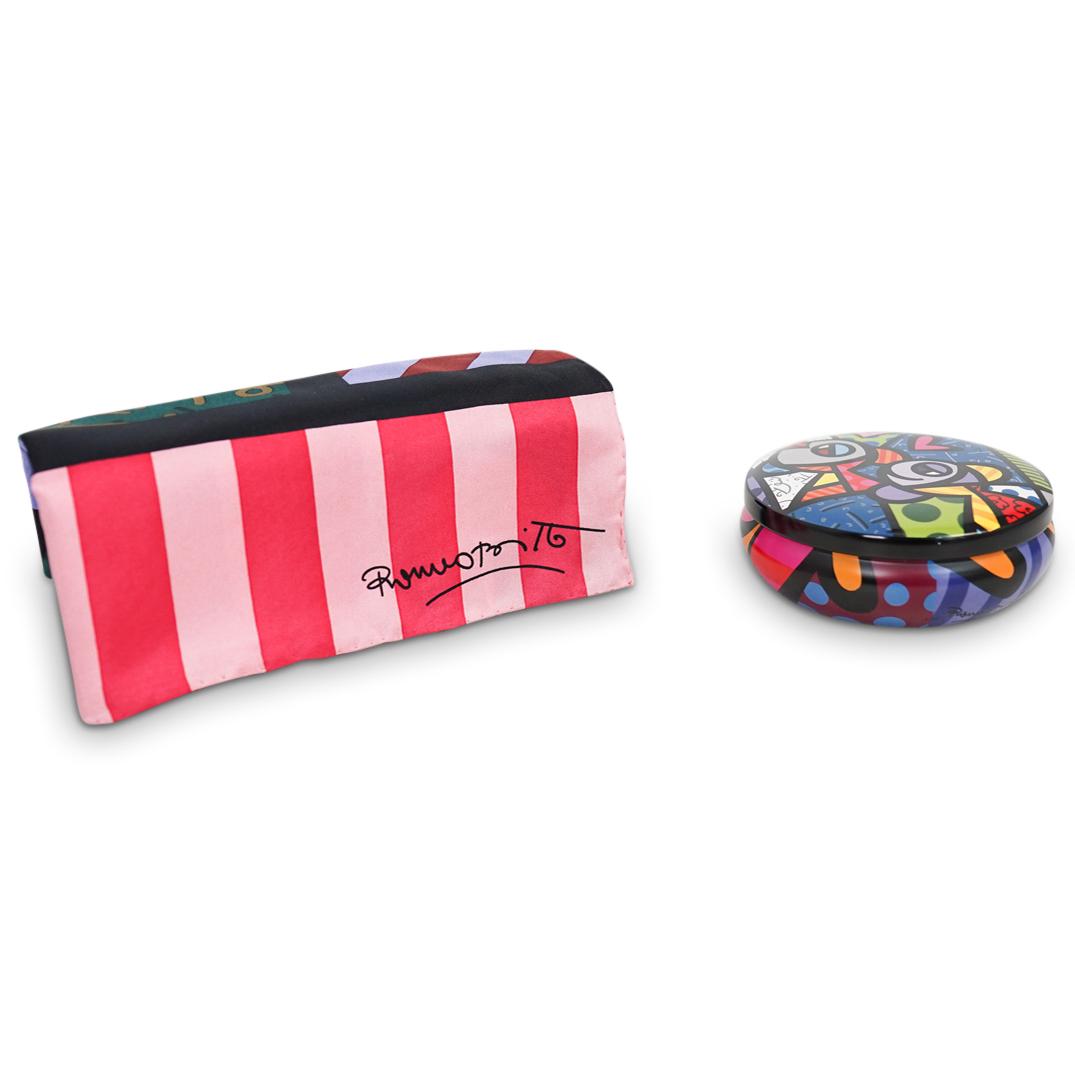 Romero Britto (Brazilian, b 1963) Scarf & Tin Box (1 of 6)