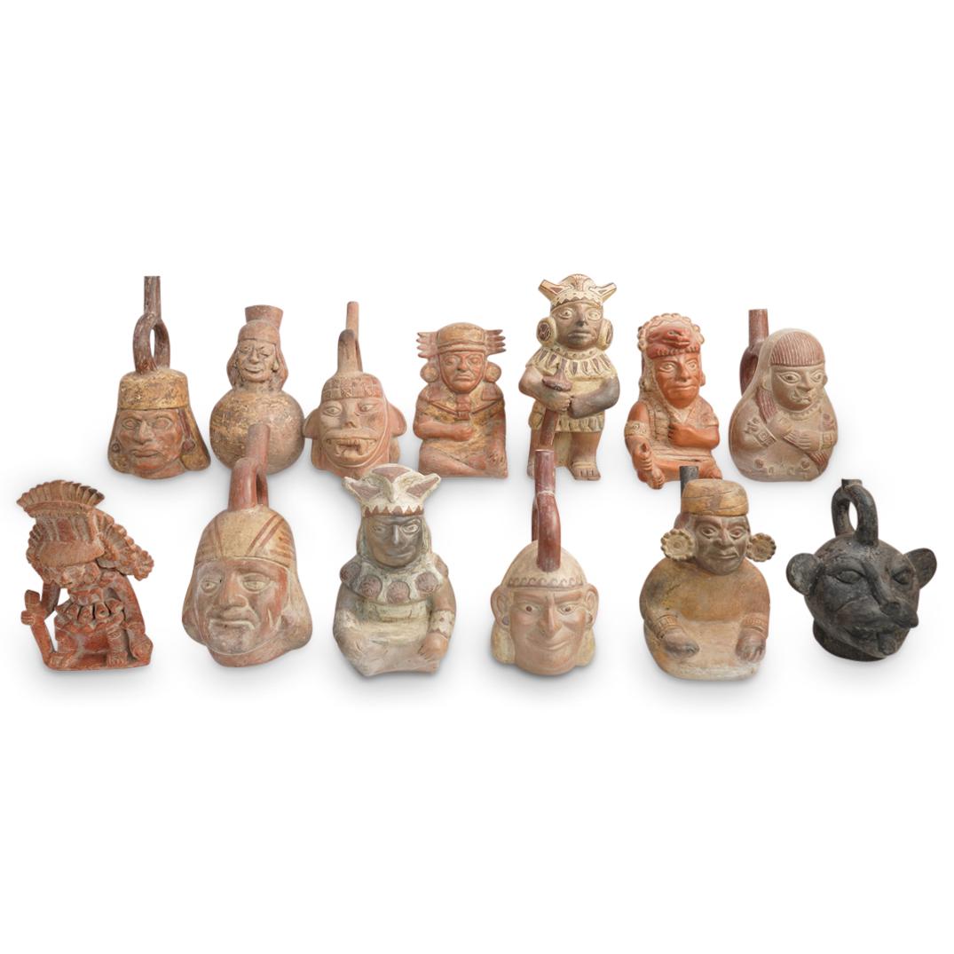 (13Pc) Pre-Columbian Style Figural Pottery (1 of 9)