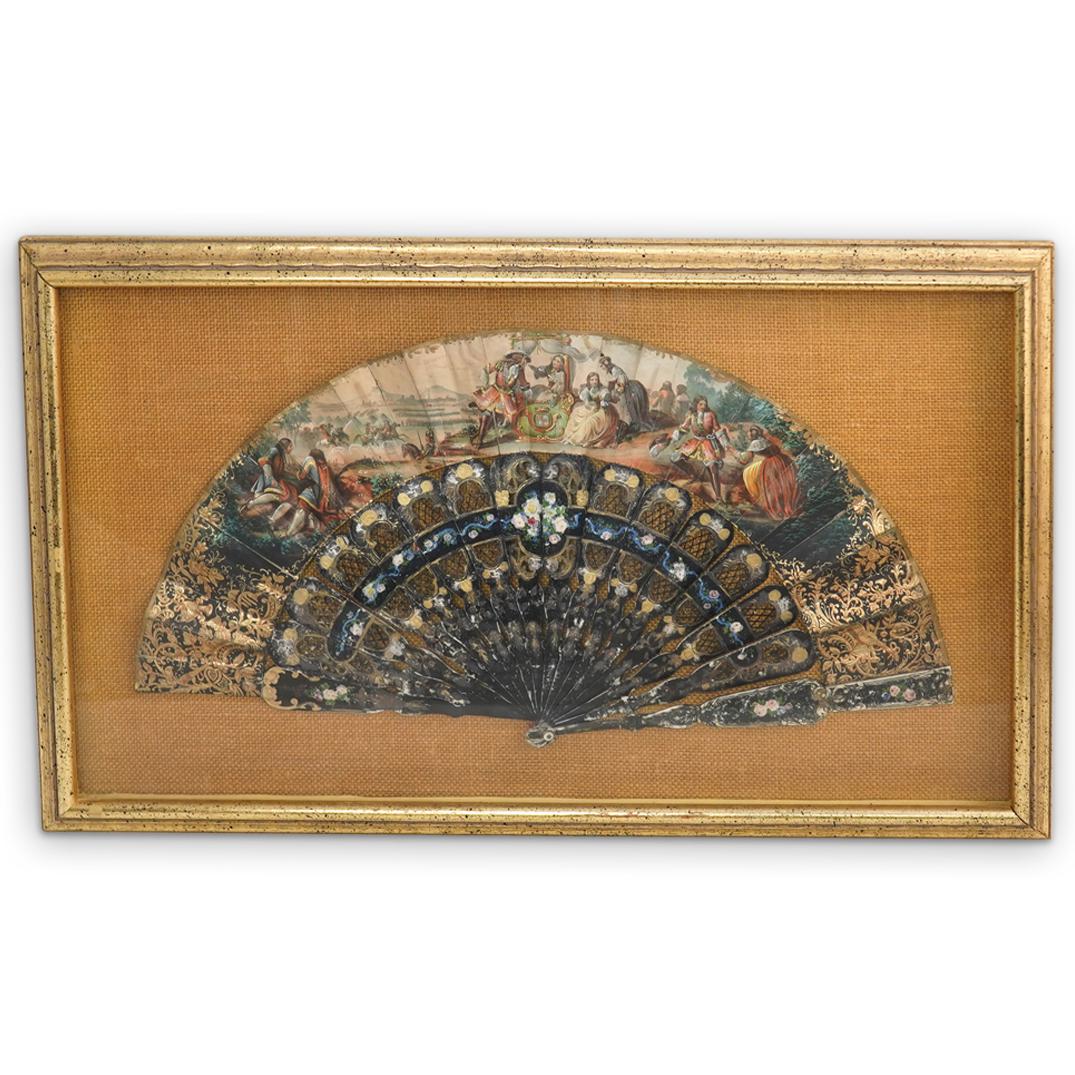 French 19th Century Framed Hand Painted Fan (1 of 5)
