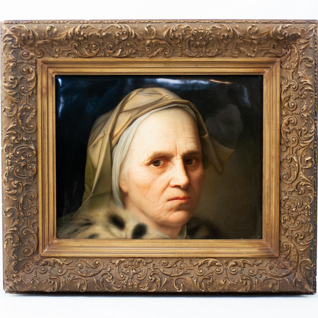 Attrib. To Balthasar Denner KPM Porcelain Plaque (1 of 4)