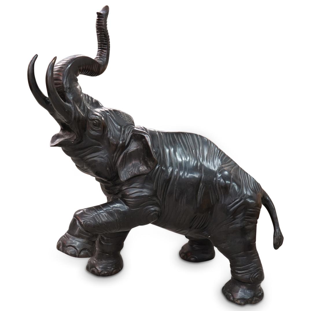 Large Patinated Bronze Elephant (1 of 4)