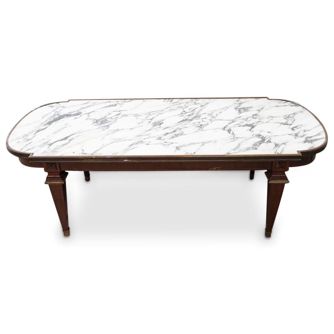 French Coffee Table w/ Marble Top (1 of 9)