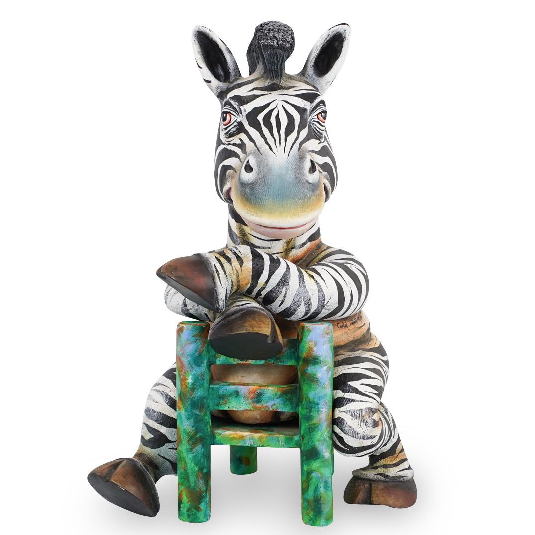 "Carlos & Albert" Ceramic Zebra Sculpture (1 of 6)
