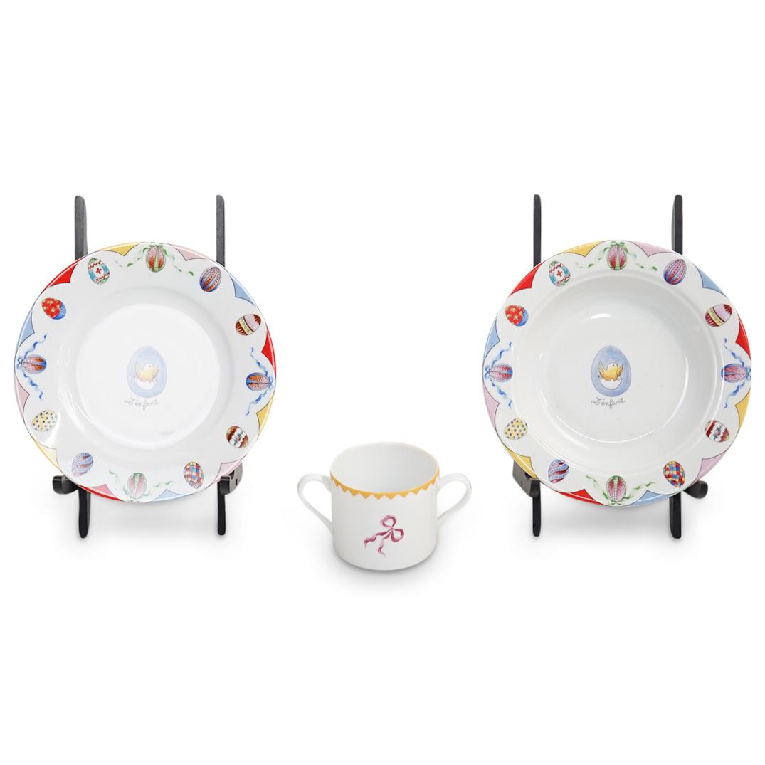 (3 Pc) Limoges x Faberge Porcelain Infant Set (1 of 10)