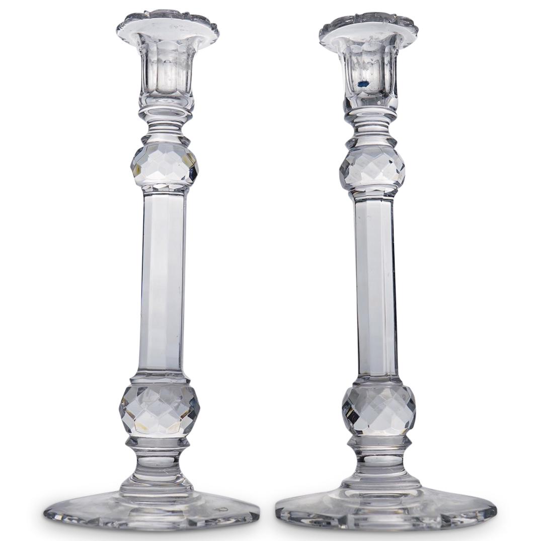 Pair Of Val St. Lambert Crystal Candlesticks (1 of 4)