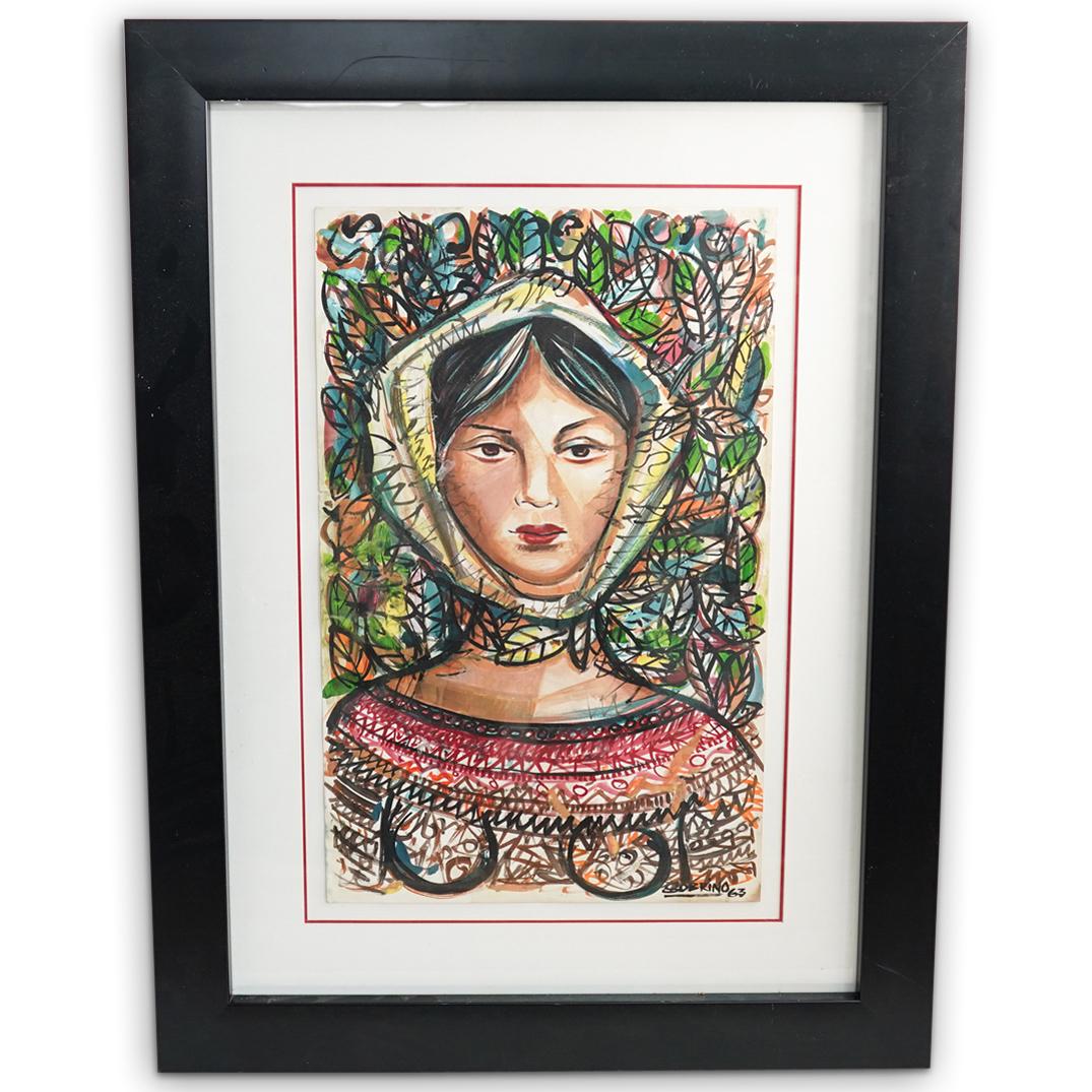 Carlos Sobrino (Cuban, 1909-1980) Mixed Media Painting (1 of 10)