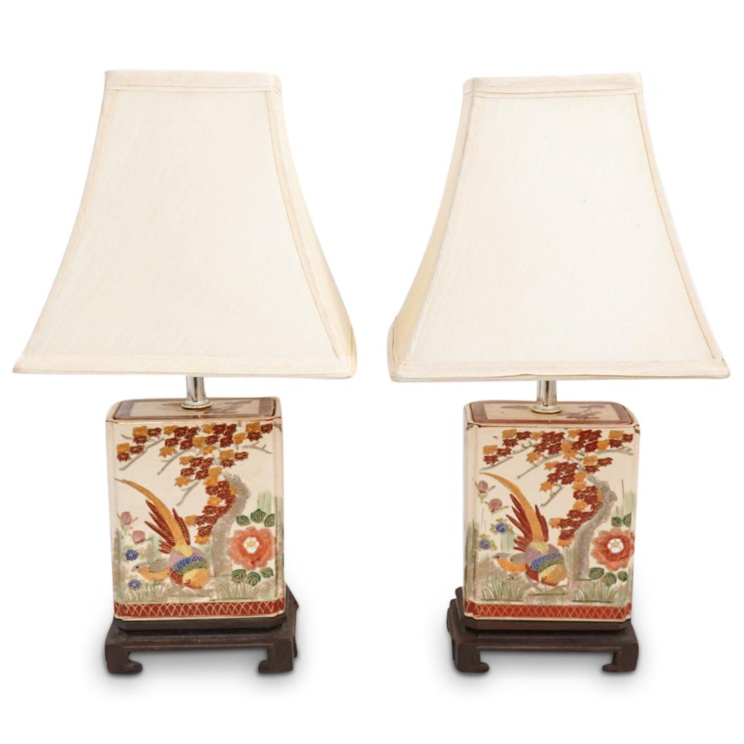 Pair of Japanese Satsuma Table Lamps (1 of 7)