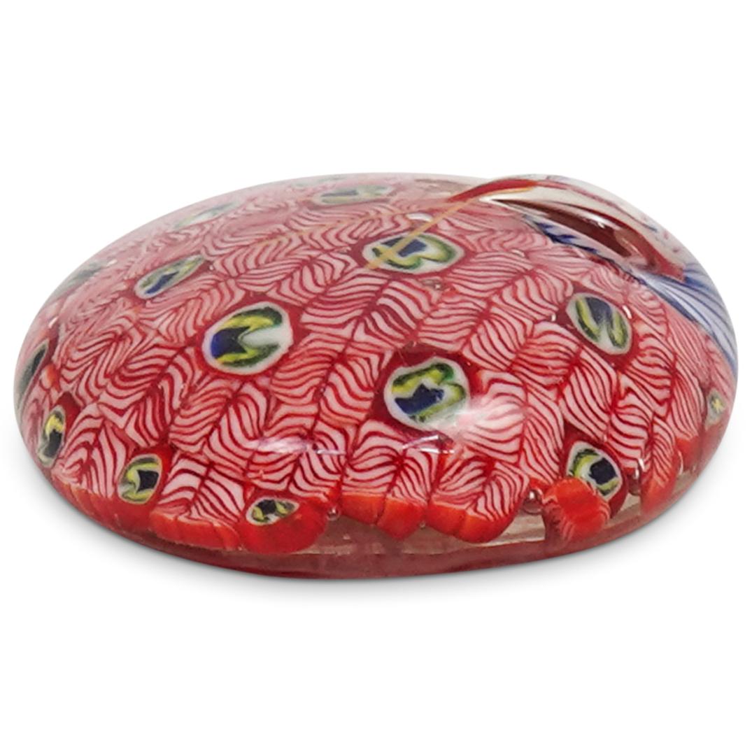 Vibrant Glass Peacock Paperweight (1 of 2)
