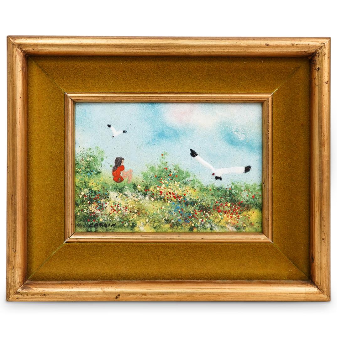 Signed Cardin Enamel on Copper Painting (1 of 6)