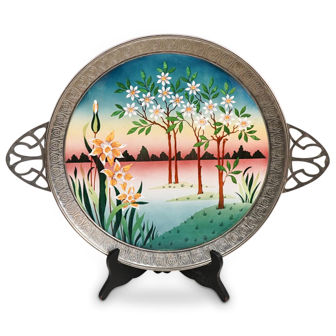 Mid Century Max Dannhorn Ceramic & Metal Circular Tray (1 of 8)