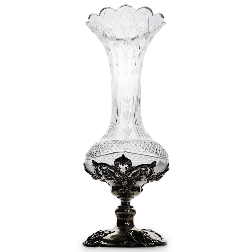 W.W. Watters & Sons Sterling & Crystal Glass Vase (1 of 8)
