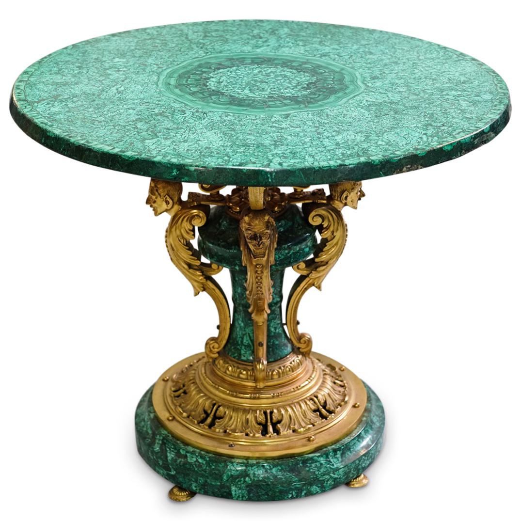 Empire Gilt Bronze Malachite Table (1 of 10)