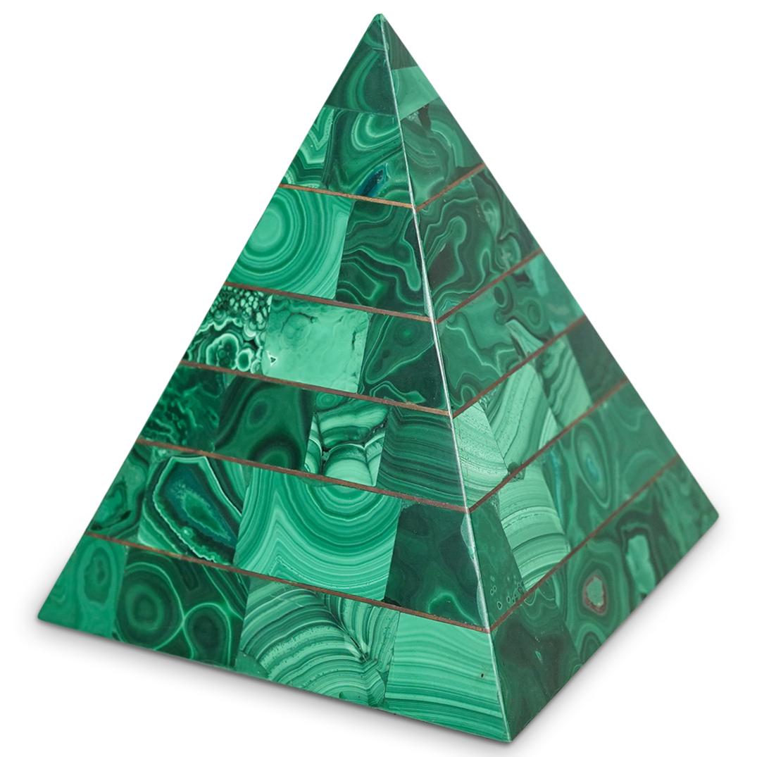 Vintage Malachite and Brass Pyramid (1 of 6)