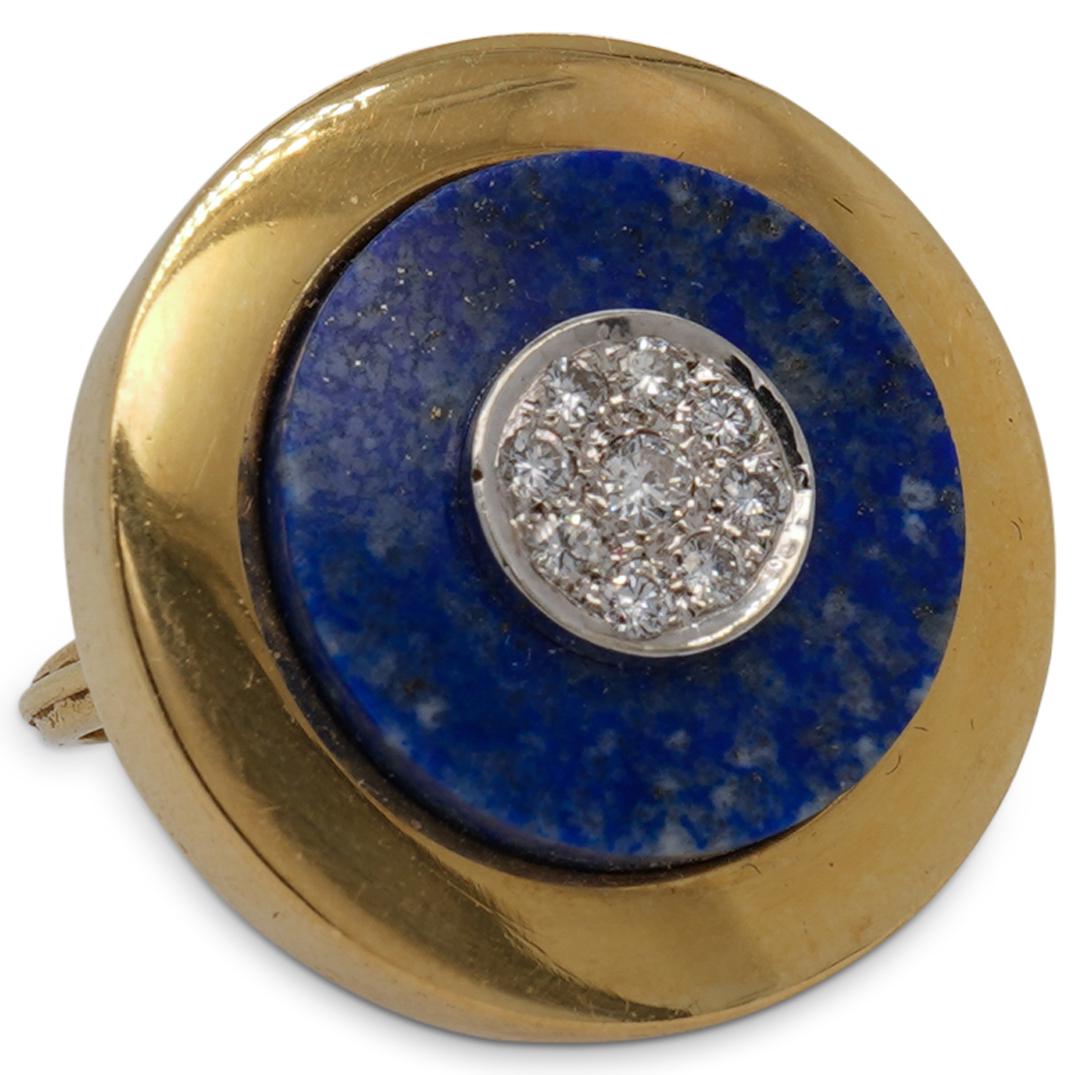 18K Round Lapis & Diamond Ring (1 of 3)