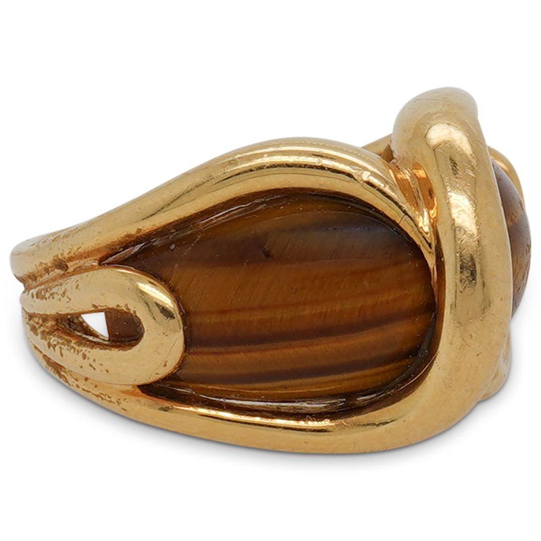 18K Gold & Tiger Eye Ladies Ring (1 of 4)