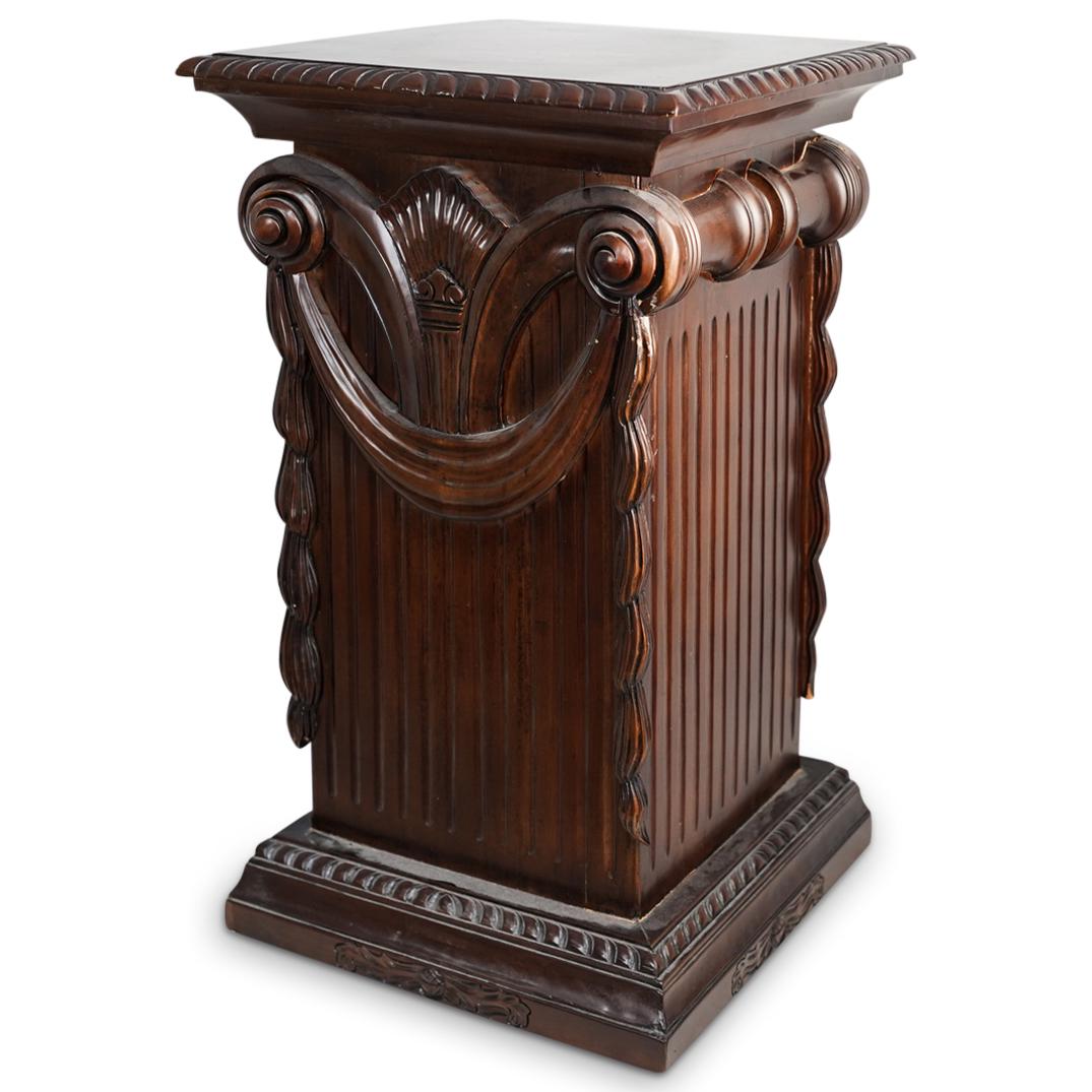 Neoclassical Style Carved Wood Large Pedestal (1 of 6)