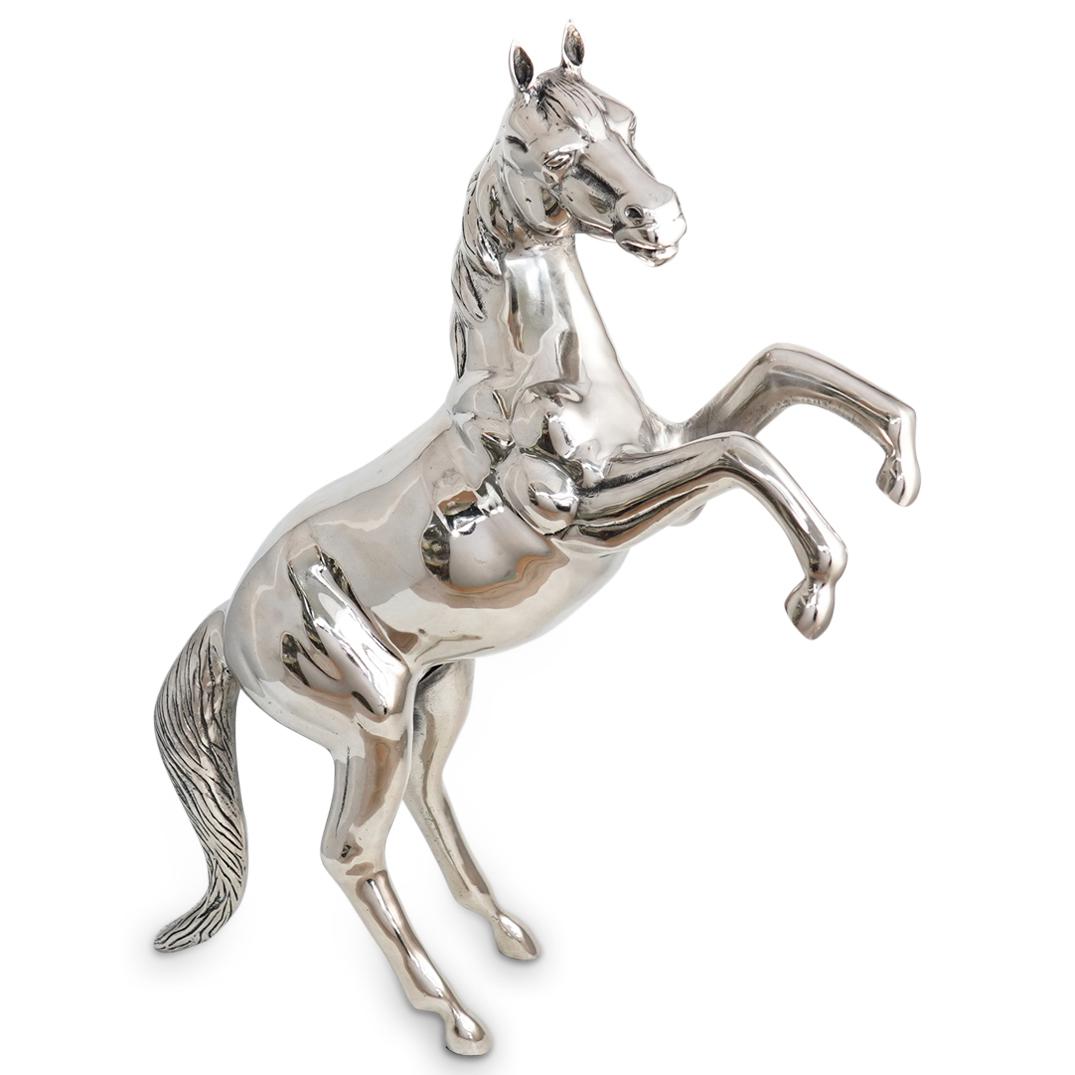 Large Nickel Plated Horse Sculpture (1 of 5)