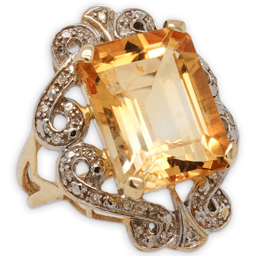 10k, Citrine and Diamond Ring (1 of 4)