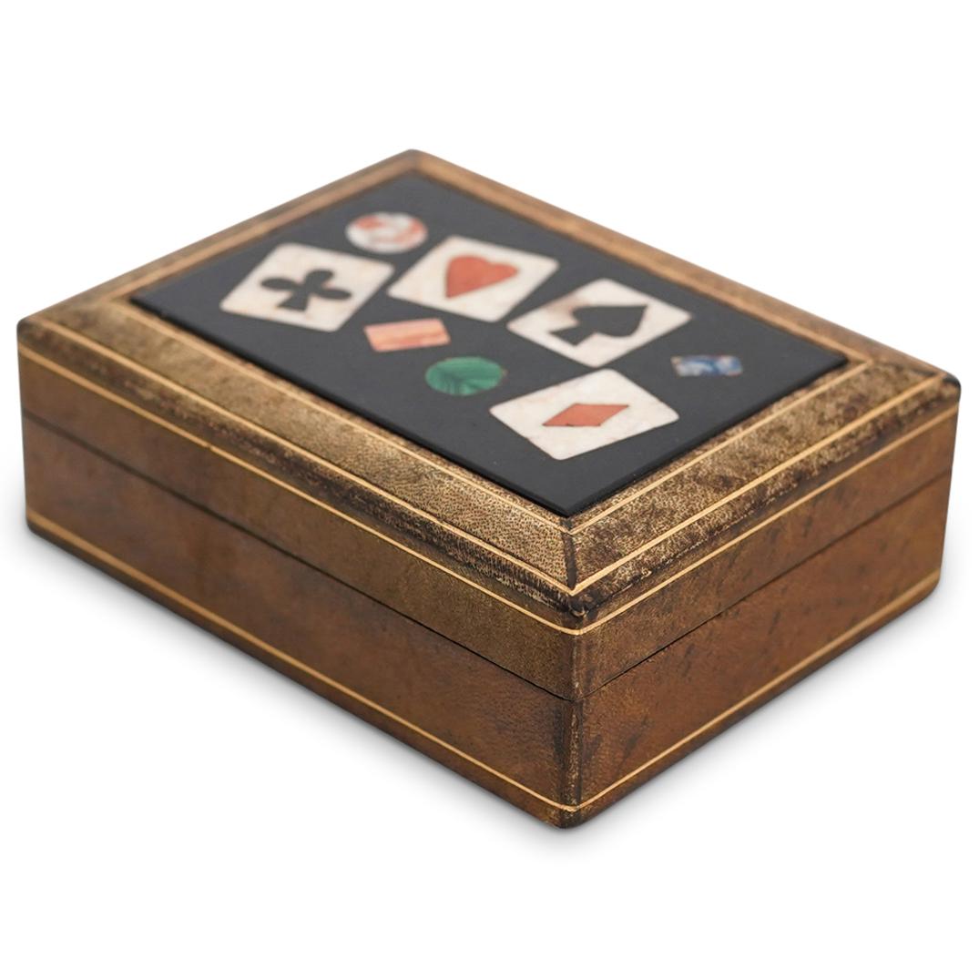 Italian Leather Pietre Dure Box (1 of 9)