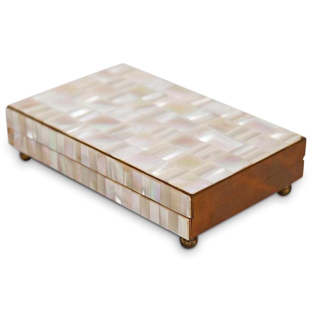 Mother of Pearl Brass Footed Box (1 of 9)