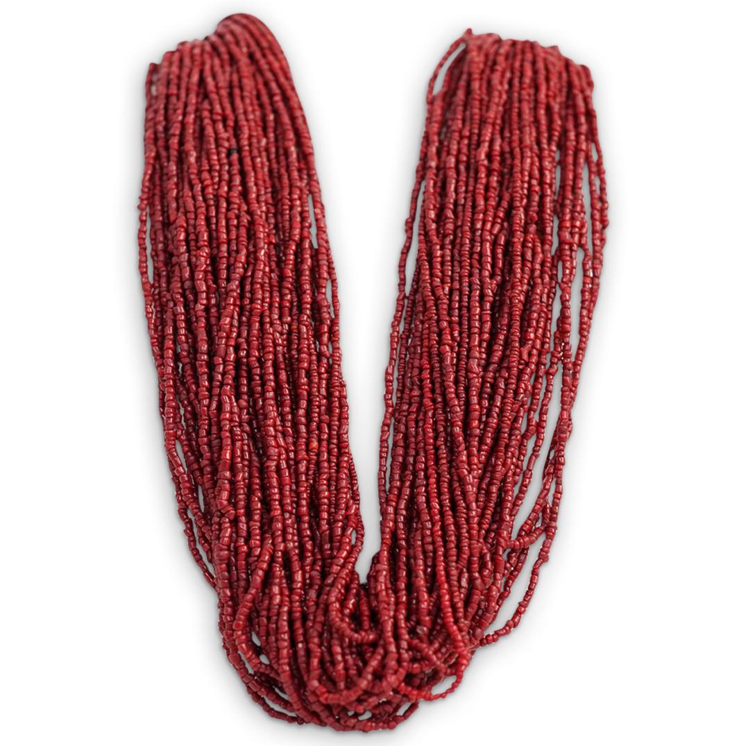 Oriental Multi Strand Beaded Coral Necklace (1 of 4)
