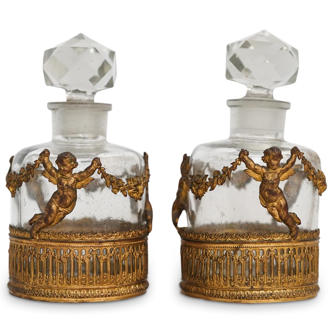 (2 Pc) Poss. Baccarat French Antique Crystal Perfume (1 of 3)