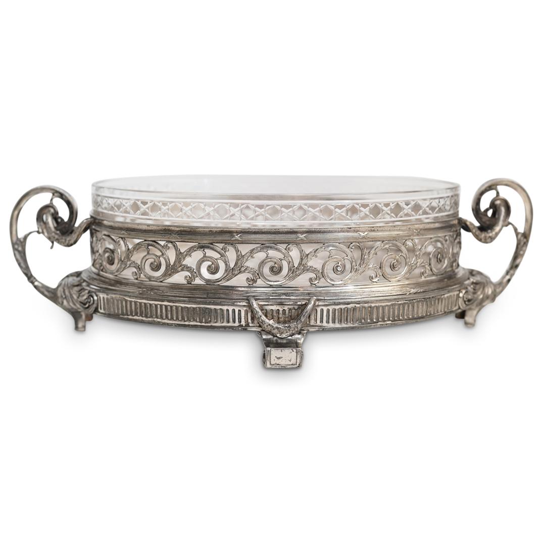 19th Cent. Victorian Silver Plate & Glass Serving Dish (1 of 8)