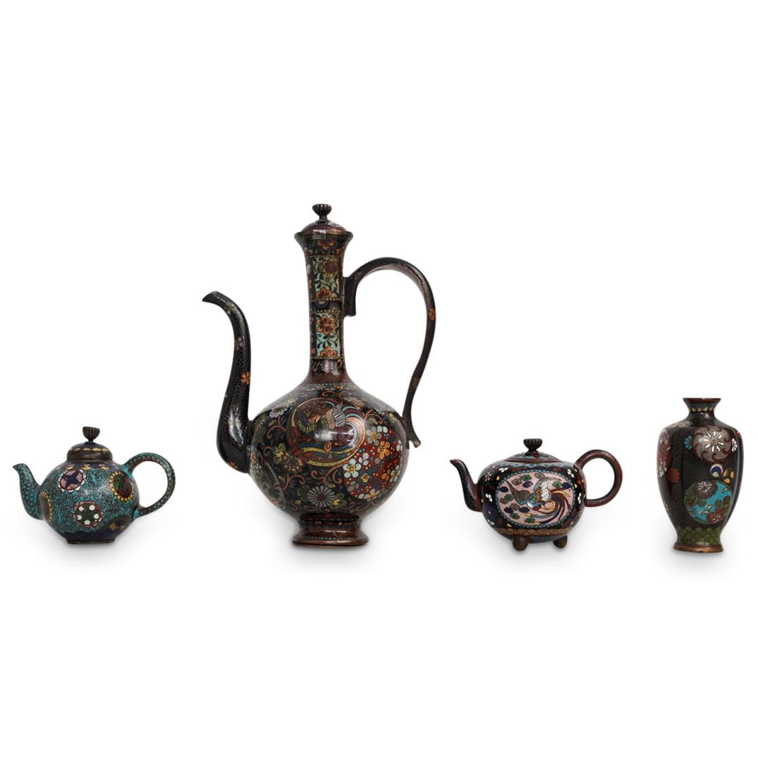 (4 Pc) Antique Chinese Cloisonne Articles (1 of 7)