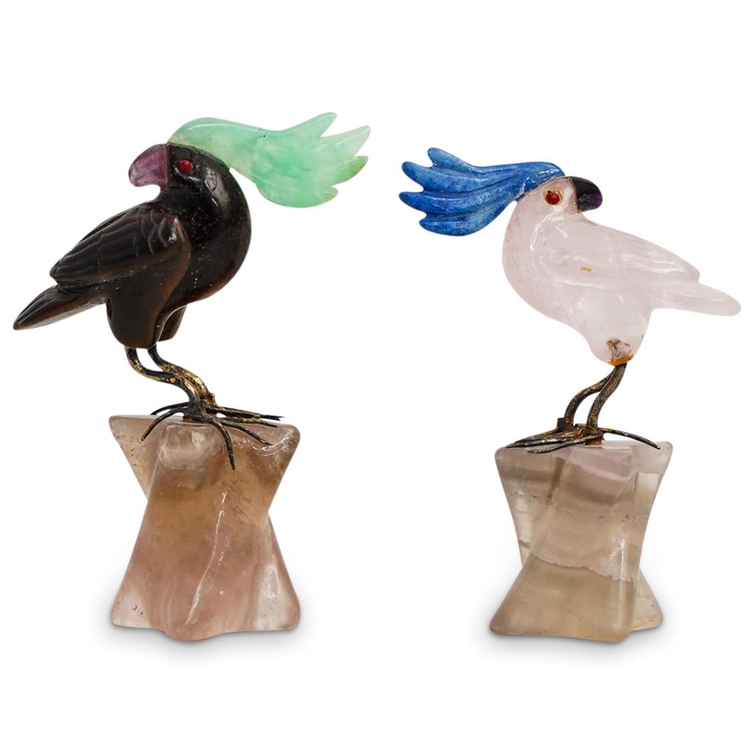 (2Pc) Semi-Precious Stone Birds (1 of 4)