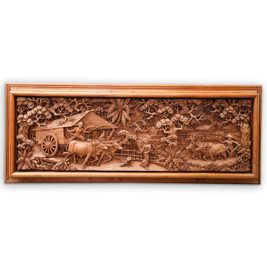 Large Indian Wood Plaque (1 of 9)